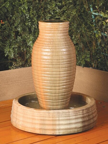 Amphora Fountain With Pool Cast Stone Reinforce Fiberglass Urn
